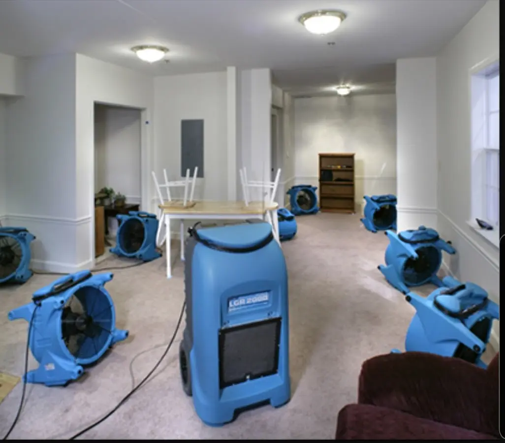 Air movers and dehumidifier setup for Water Extraction & Removal in Grosse Pointe Farms